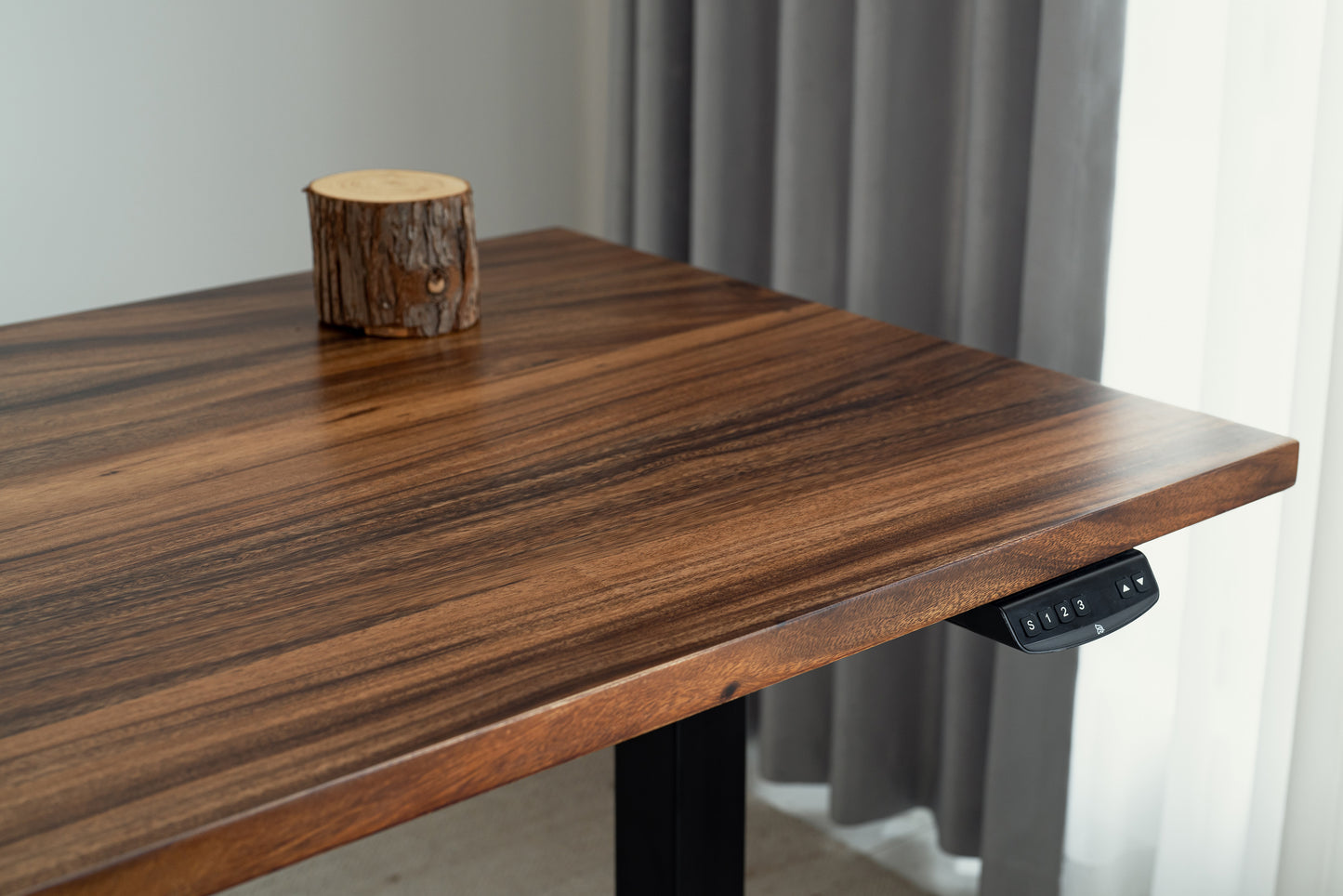 Walnut_SolidWood_SideView_ElephantDesks_AbundanceStandingDesk