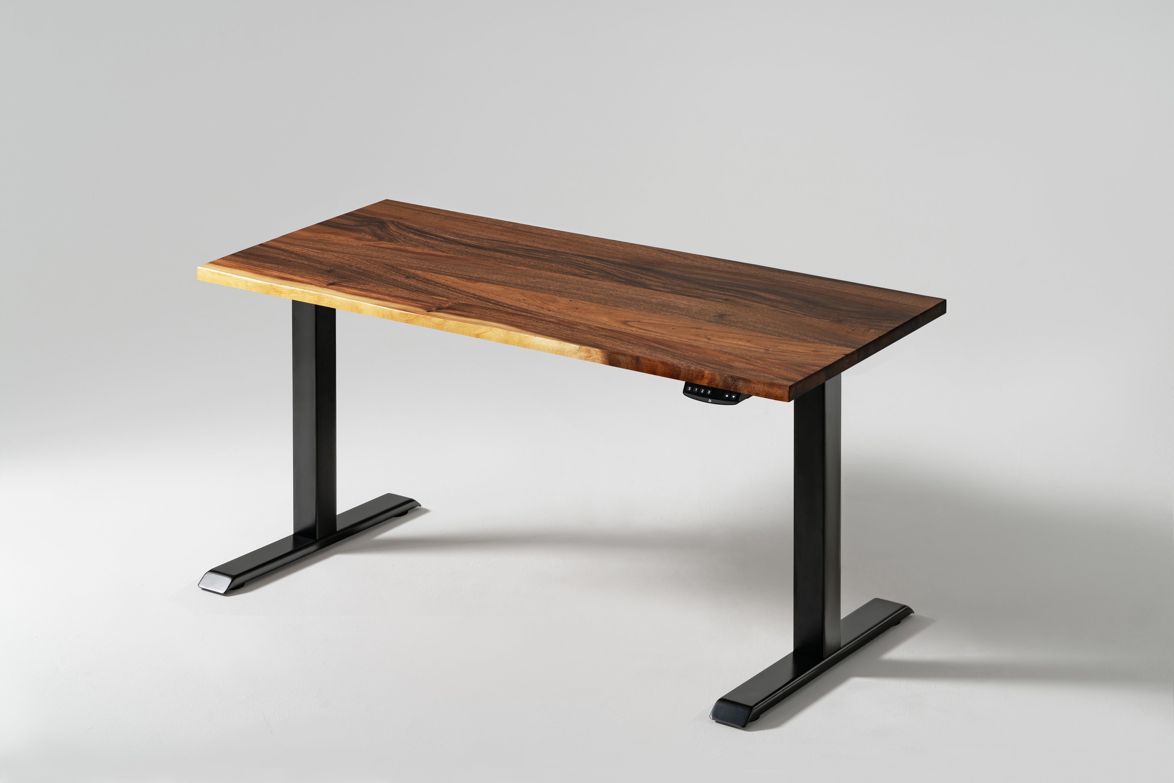 Desk Black Frame, Standing Desk, Desk, Tropical Hardwood, Stand-up Desk,  Live Edge Desk, Adjustable Standing Desk, Desk With Storage 