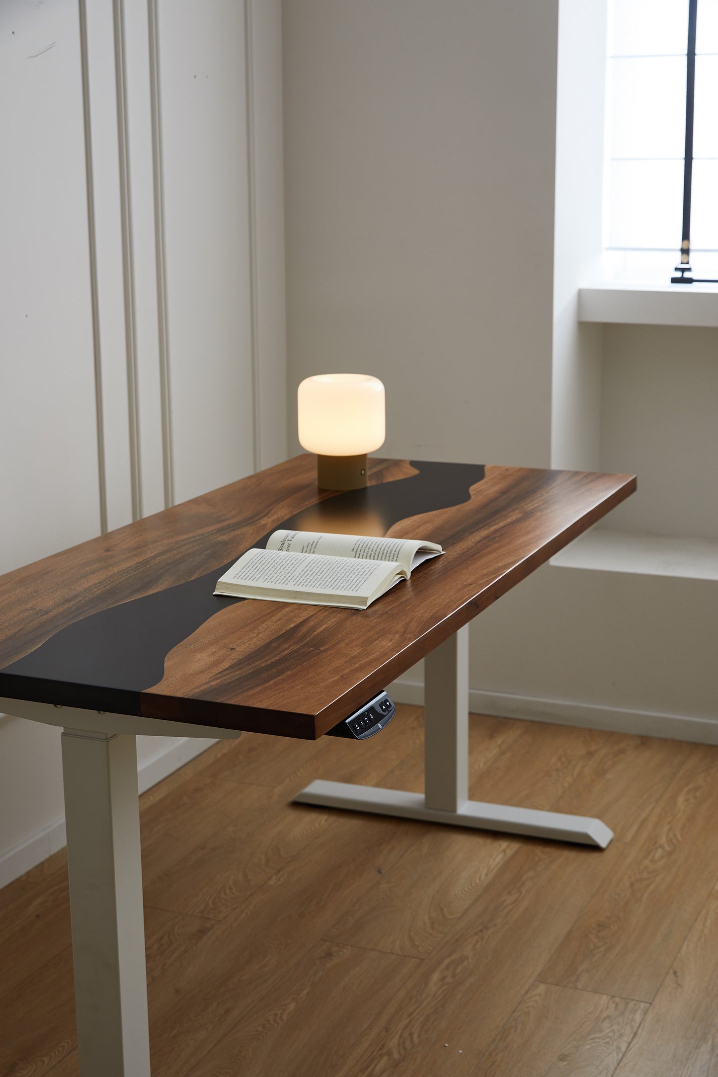 Elephant Desks - Height Adjustable Standing Desk - Placid Series (Solid Wood and Epoxy)