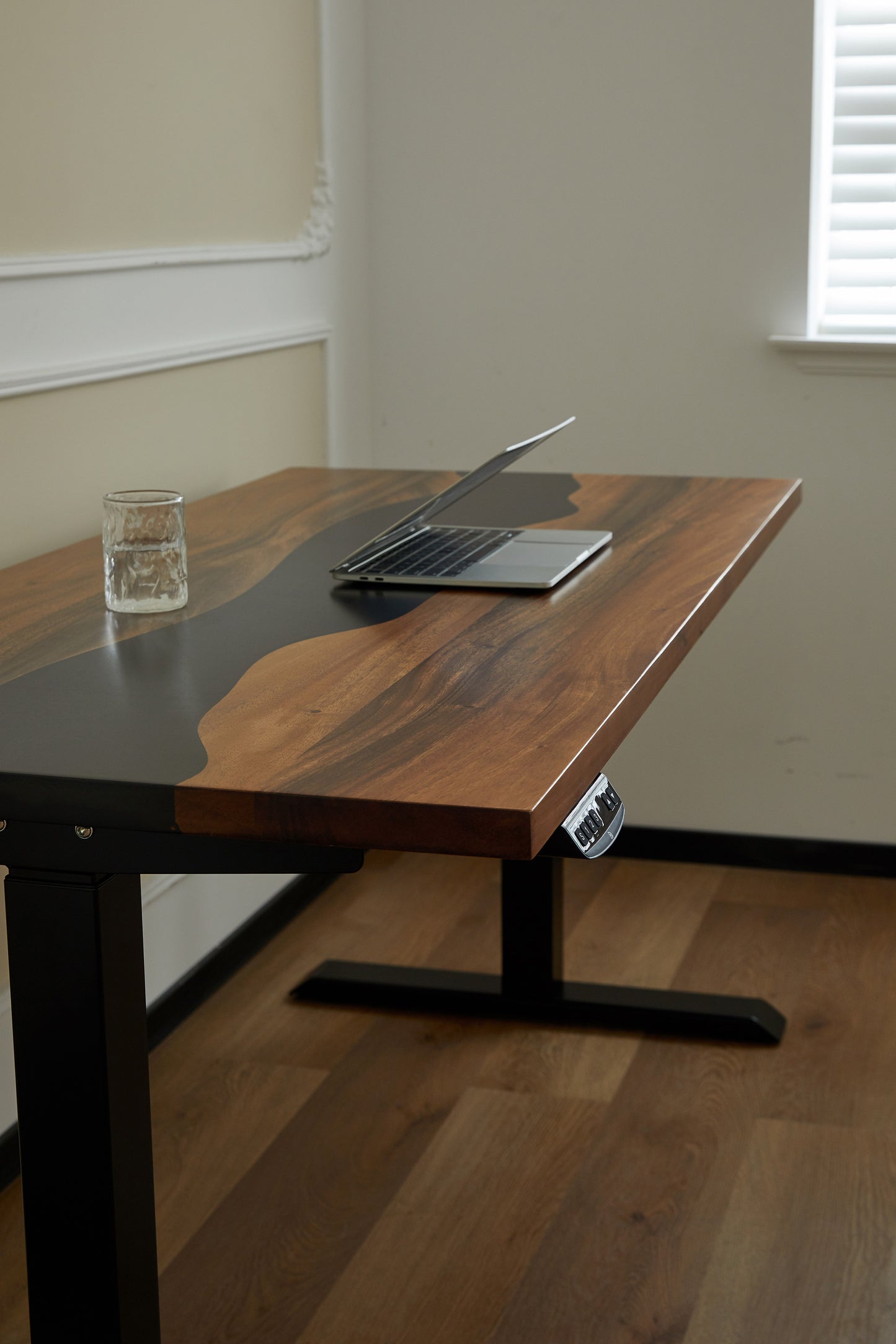 Elephant Desks - Height Adjustable Standing Desk - Placid Series (Solid Wood and Epoxy)