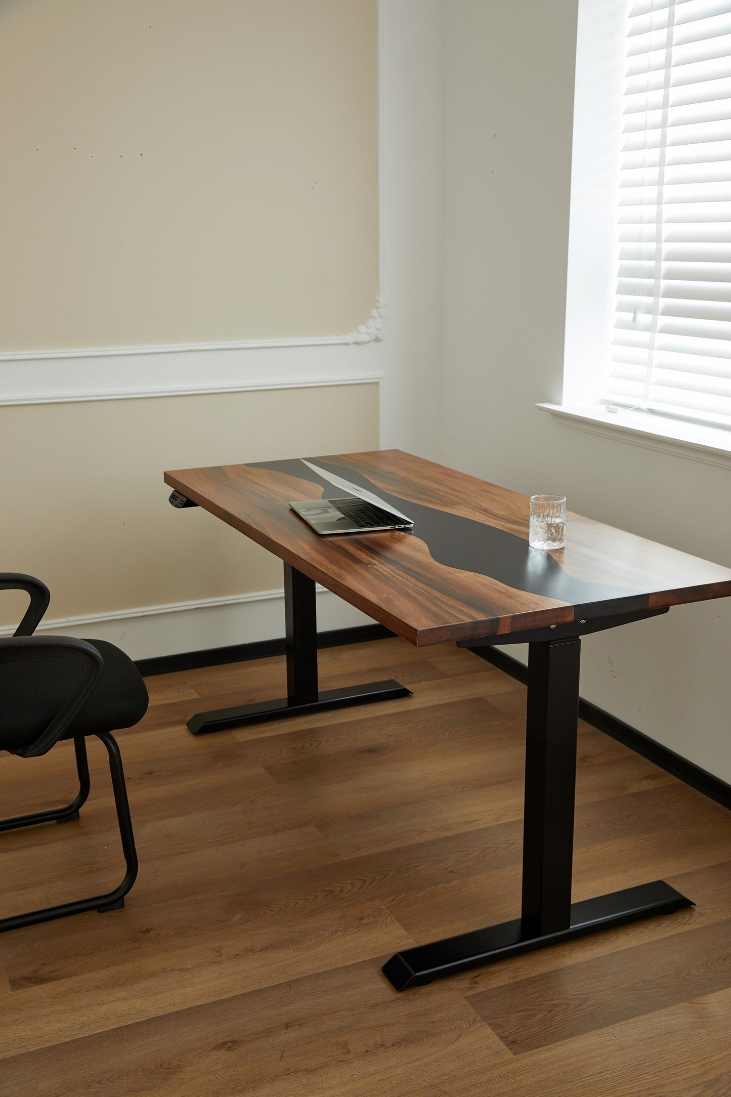 Elephant Desks - Height Adjustable Standing Desk - Placid Series (Solid Wood and Epoxy)