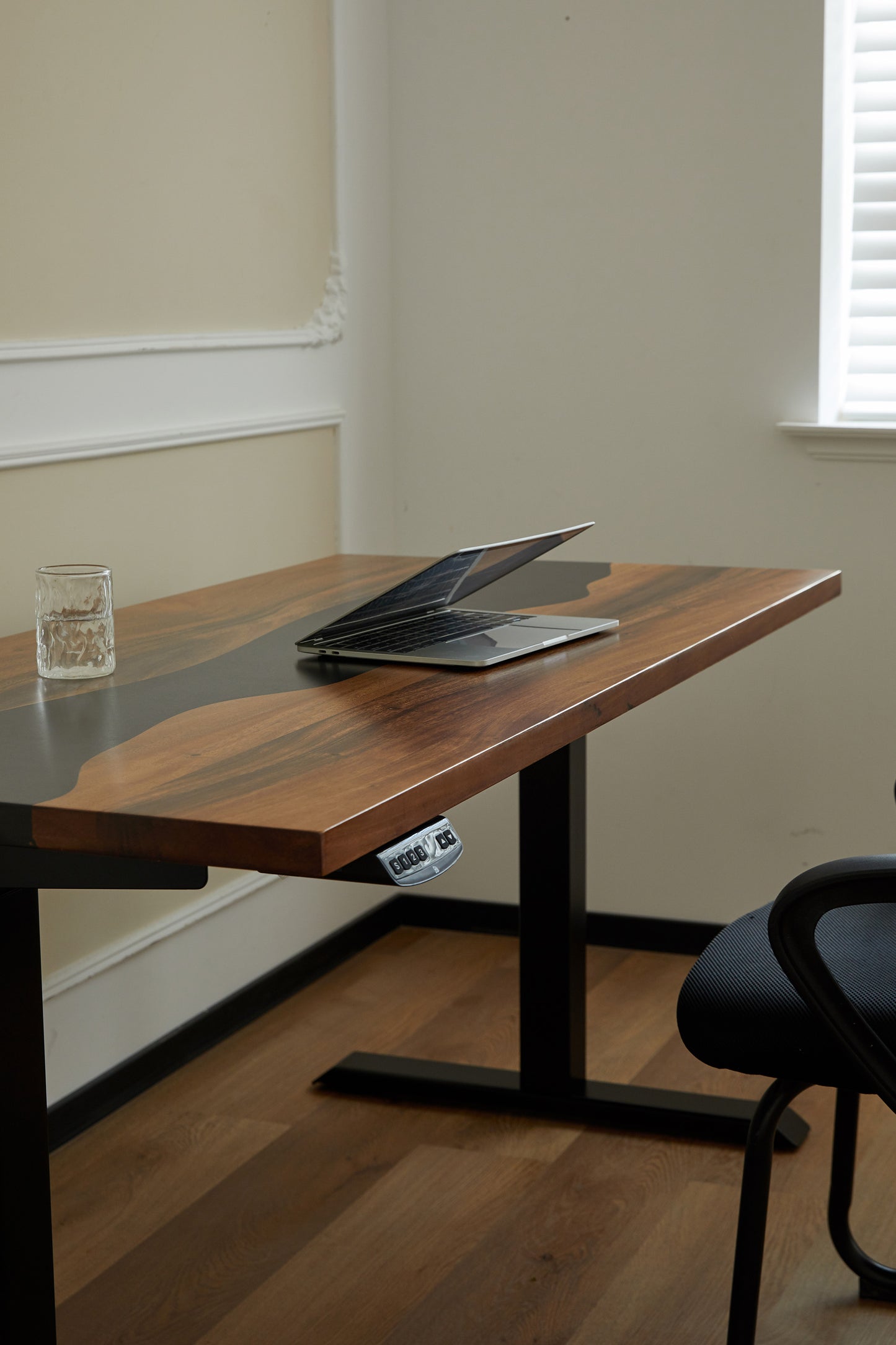 Elephant Desks - Height Adjustable Standing Desk - Placid Series (Solid Wood and Epoxy)