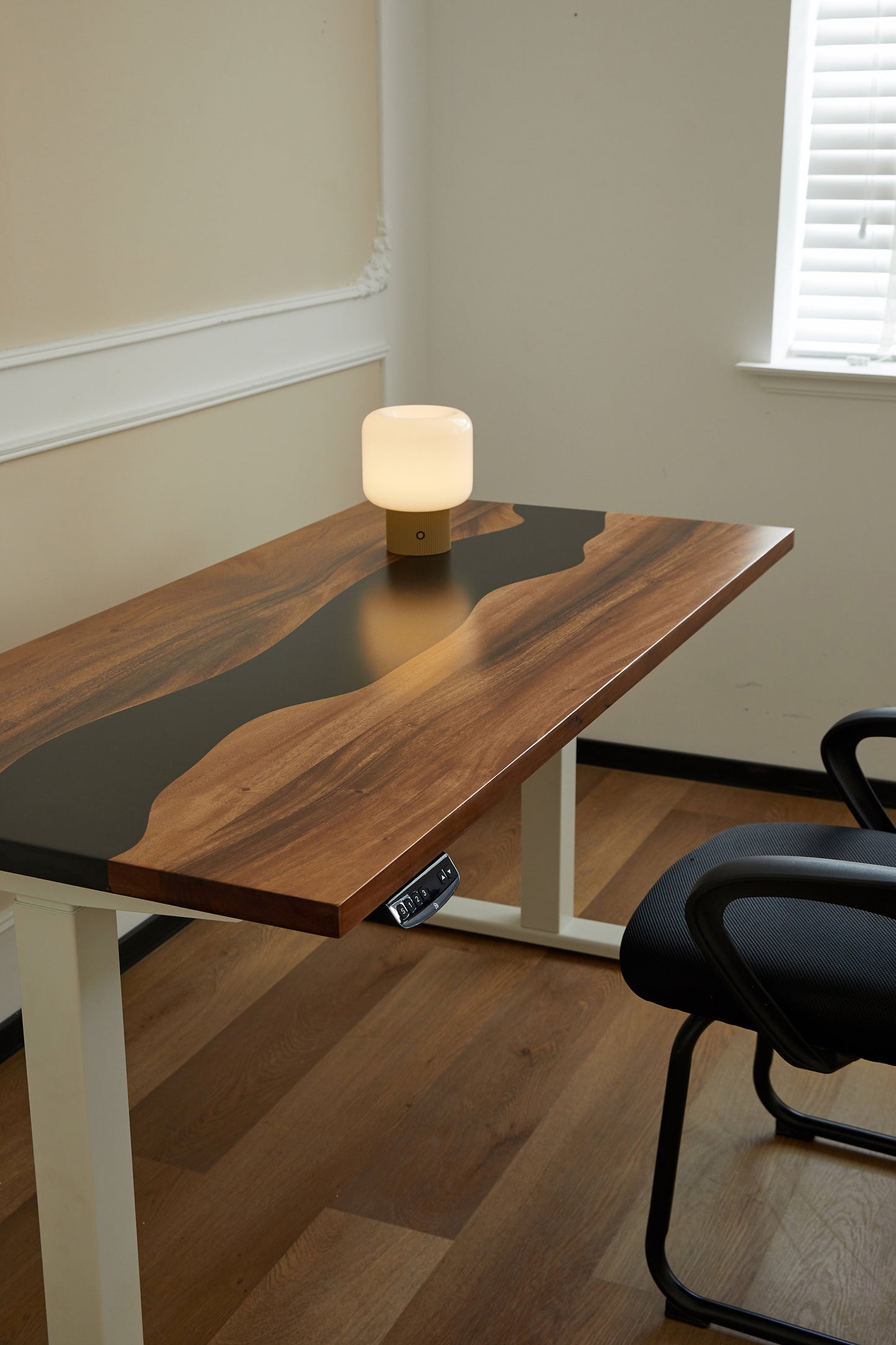 Elephant Desks - Height Adjustable Standing Desk - Placid Series (Solid Wood and Epoxy)