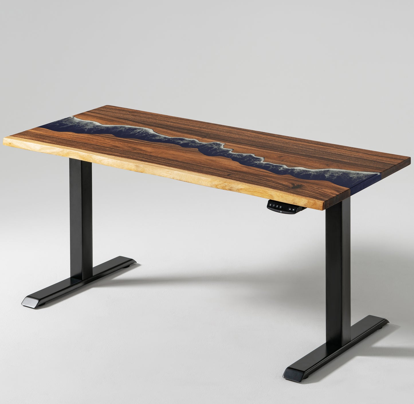 Elephant Desks - Height Adjustable Standing Desk - Coastline Series (Solid Wood and Epoxy)
