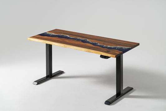 Live Edge Epoxy SolidWood_ElephantDesks_Coastline Standing Desk